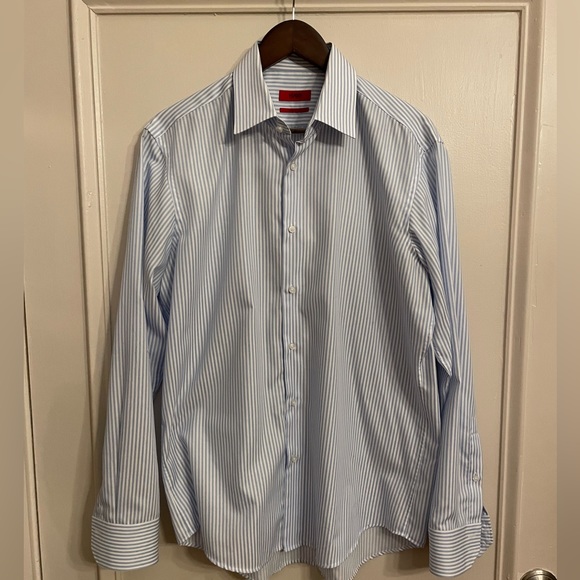 White Striped Dress Shirt 2026.Hugo Boss | Shirts | Hugo Boss Blue White Stripe Dress Shirt Regular ...